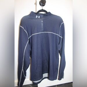 Men’s Under Armor Quarter Zip XL Navy Long Sleeve Athletic Top